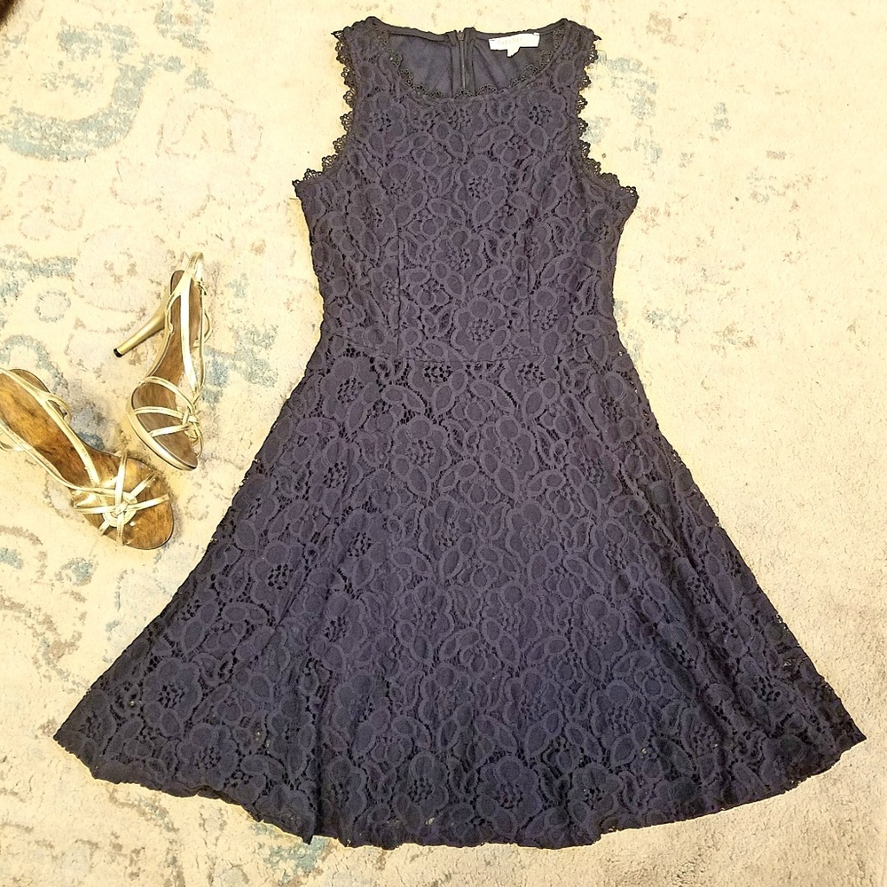 Navy lace dress, fully lines